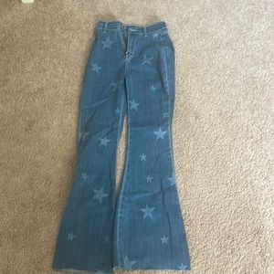 Star flare jeans in dark blue